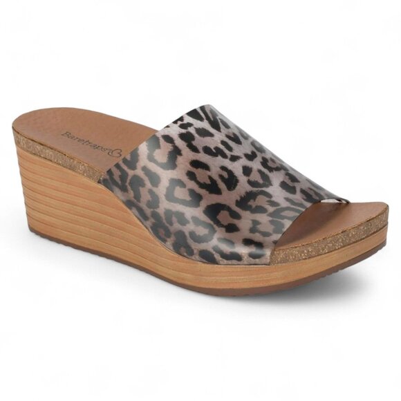 Baretraps Womens YALISSA Animal Print Vinyl Mule Sandals - Picture 1 of 4
